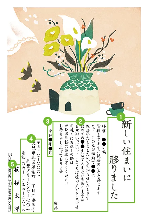 引越しはがき-書き方サンプル